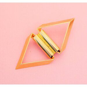 Vintage Double Triangle Brooch | Gold Tone Triangles Brooch | H10